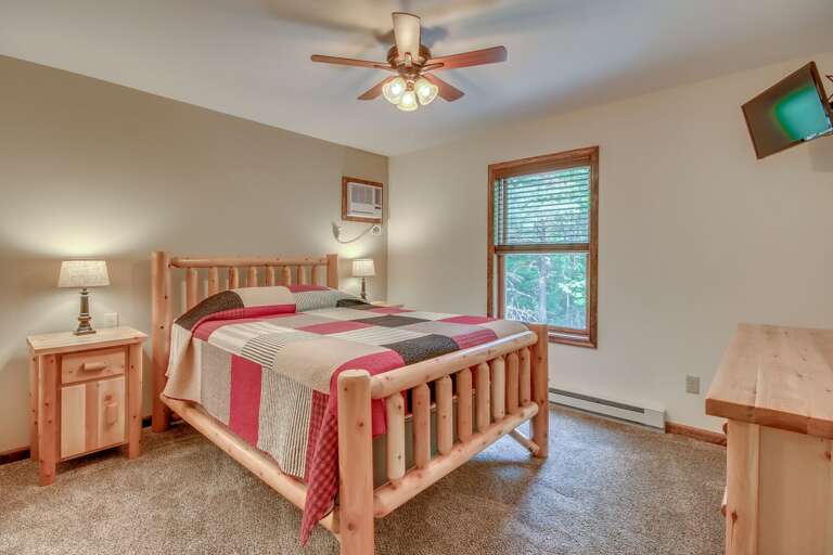 Bedroom with Flat Screen TV, Ceiling Fan and Nice Views
