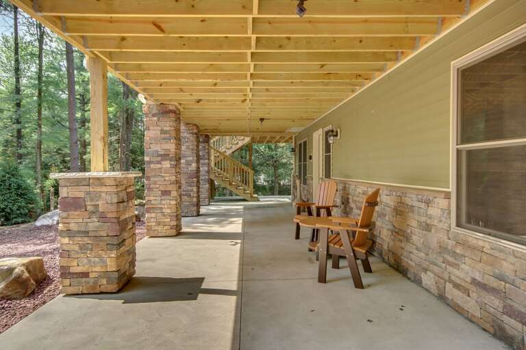 First Floor Porch with Seating Outside On the Rocks