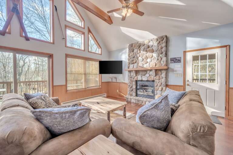 Crackling Fire and Woodsy Views from the Great Room. Crackling Fire and Woodsy Views from the Great Room.