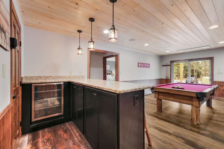 Bar and Pool Table in the Game Room