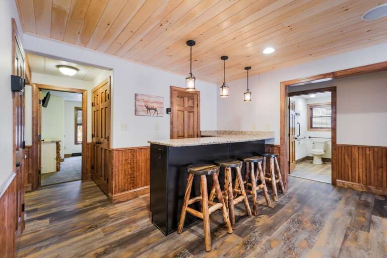 Bar Seating in the Game Room of our Poconos Vacation Home