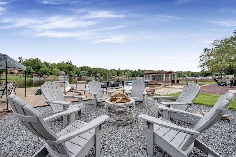 Fire Pit with Seating with stunning view of Lake Harmony Fire Pit with Seating with stunning view of Lake Harmony