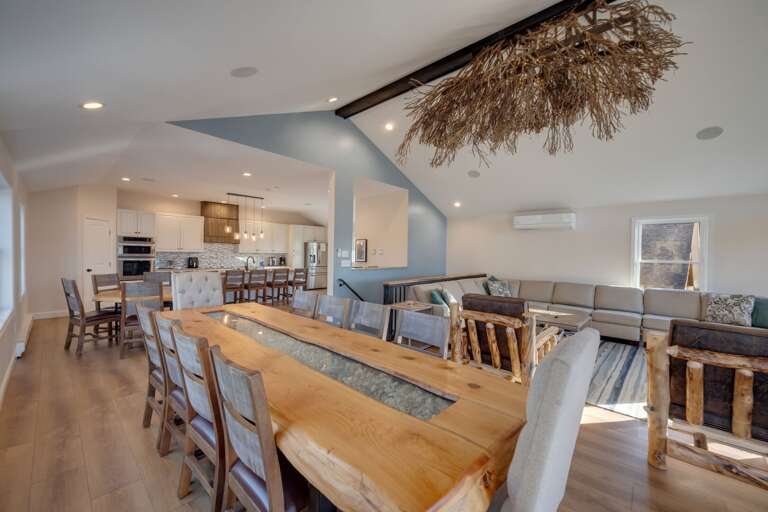 4th Floor Dining Area with Custom Table and Seating for Whole Family
