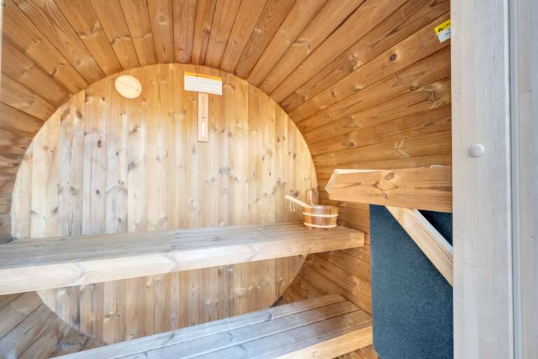 Interior of Barrel Sauna