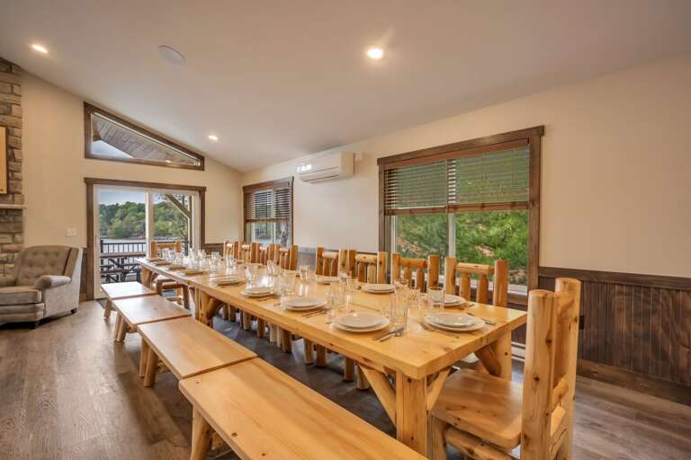 Family Dinner
Hosting a Fancy Family Meal is a Breeze with this Huge Dining Table (seats 18) and all the Accoutrement.