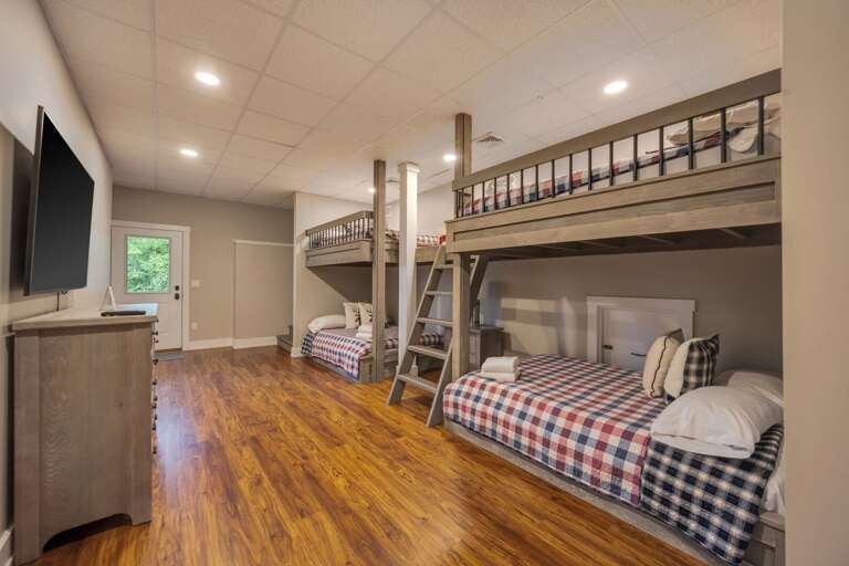 All the Kids (& Kids at Heart) Will Want to Stay in 1st Floor Roadside Bedroom 5 Bunk Room (sleeps 8) All the Kids (& Kids at Heart) Will Want to Stay in 1st Floor Roadside Bedroom 5 Bunk Room (sleeps 8)