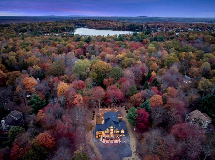 Arial View of Lake Harmony, Light My Fire and Stunning Fall Foliage. Arial View of Lake Harmony, Light My Fire and Stunning Fall Foliage.
