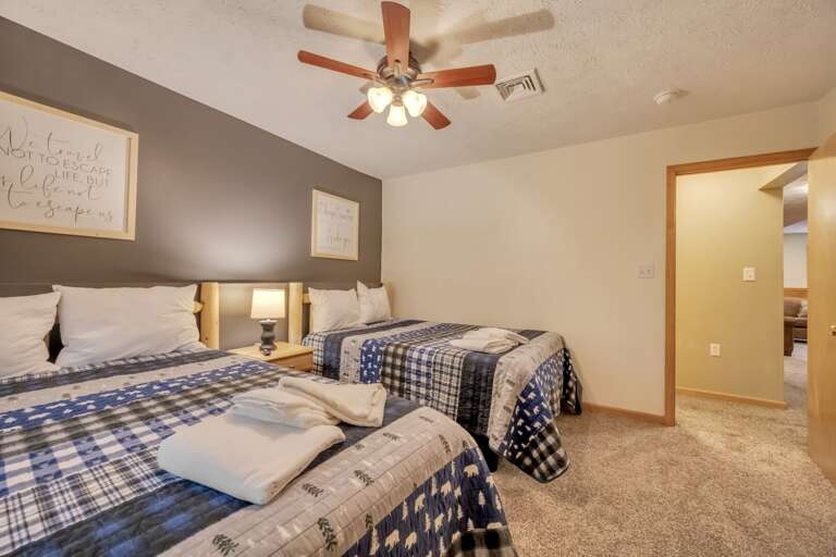 1st Floor Bedroom 2 with 2 Full Beds (sleeps 4)