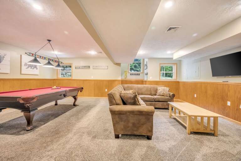 1st Floor Game Room with Pool Table & TV Lounge