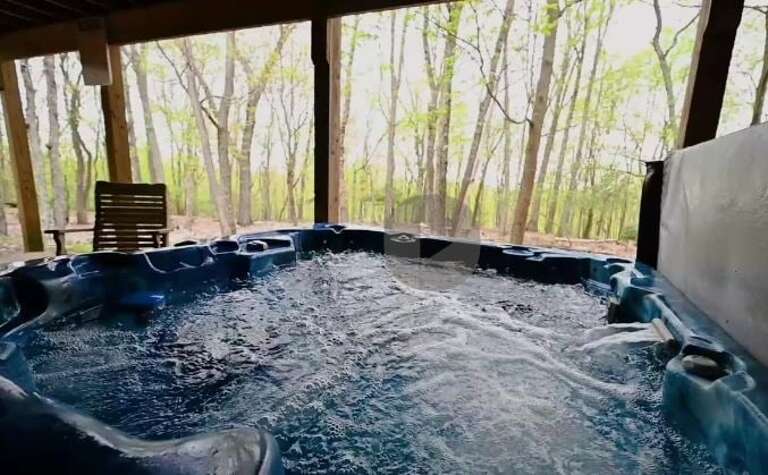 6-8 Person Outdoor Hot Tub with View of the Woods