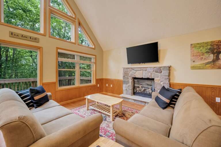 Stunning Views and Comfy Seating in the 2nd Floor Great Room with Fireplace & Smart TV