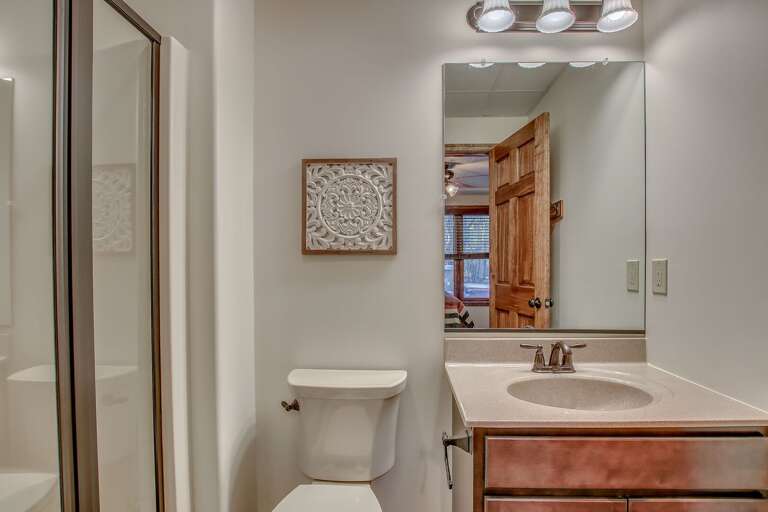 Bathroom with Shower, Toilet and Sink