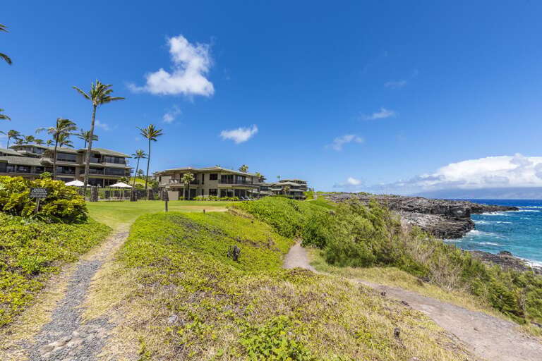 Walk from the Bay Villas to the beach