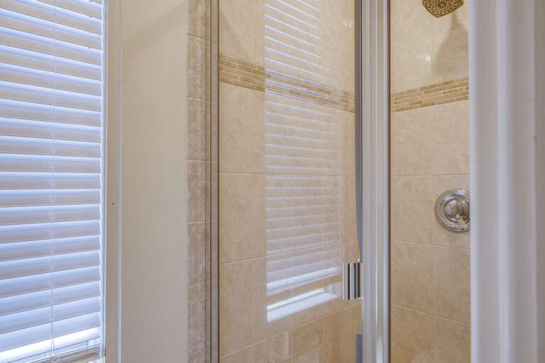 Guest bathroom shower.