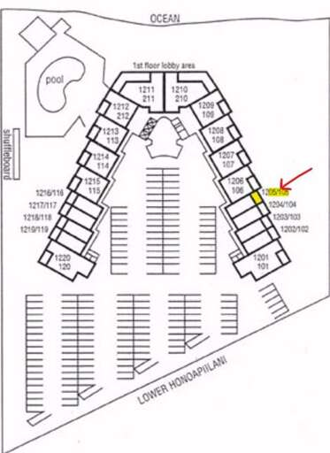Royal Kahana #405 
Located in the 5 stack on the 4th floor