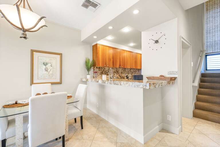 Open kitchen counter is great when entertaining.