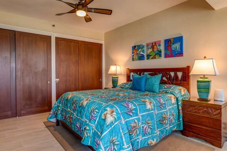 Back Bedroom with King Size Bed and Plenty of Closet Space