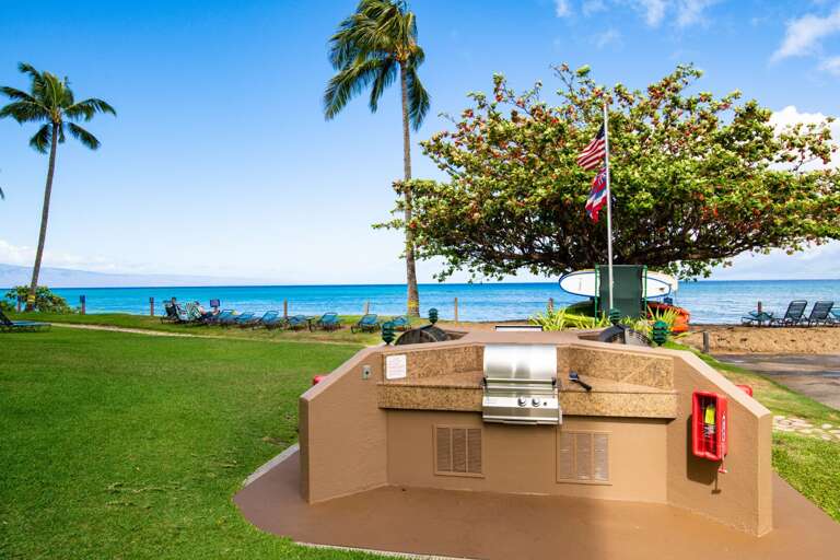 Great Spot to BBQ Just Outside Building