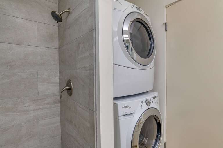 Stacked washer and dryer