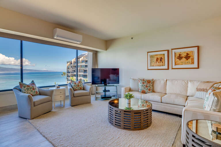 Comfortable Seating, Including a Queen Sleeper Sofa, and a Flat-Screen in The Living Room