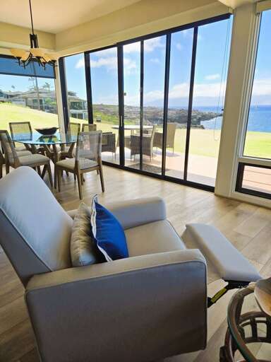 Stay cool inside and recline back with this stunning oceanfront view.