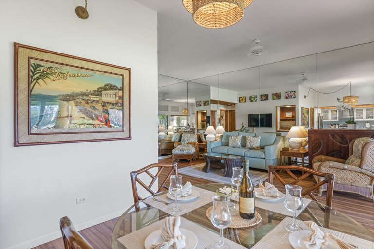dining room open to the living area