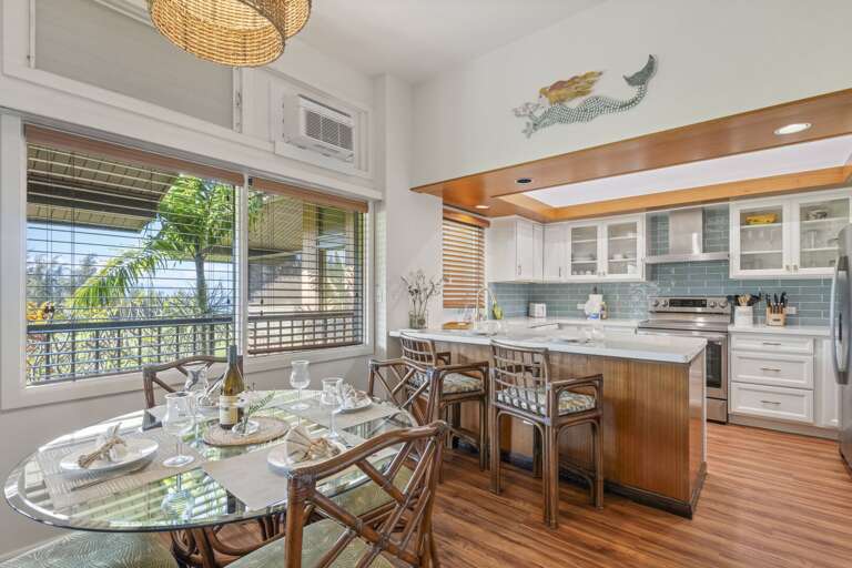 Open kitchen is great for social hour
