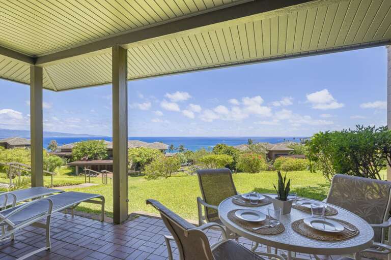 The covered lanai is great for having meals during the day