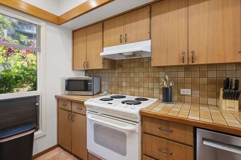 Electric range, stove, and oven with plenty of counter space