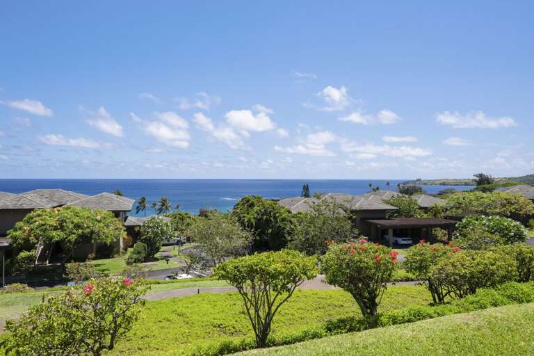 From your outside lanai, take in the ocean views and the tropical floral aroma. The Kapalua Ridge Villa has exquisitely kept grounds.