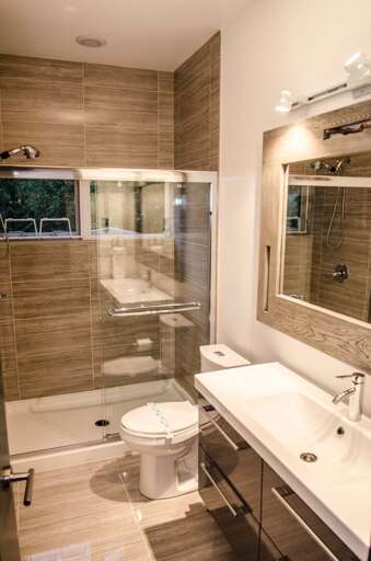 Upstairs bathroom with shower