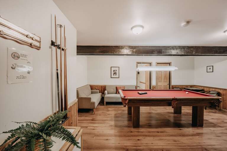 Another view of the down stairs pool area and family room