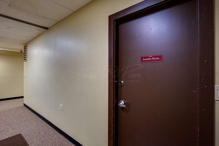 Downstairs of building with laundry room