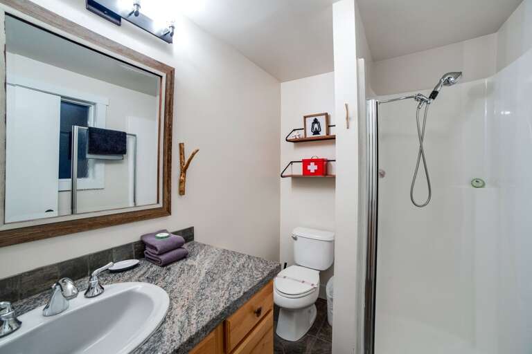 Entry bathroom with shower