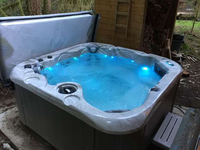 Outside hot tub