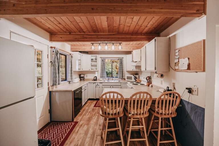 The main floor looking into the kitchen