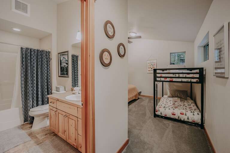Looking in to the 2nd floor bedroom and bathroom