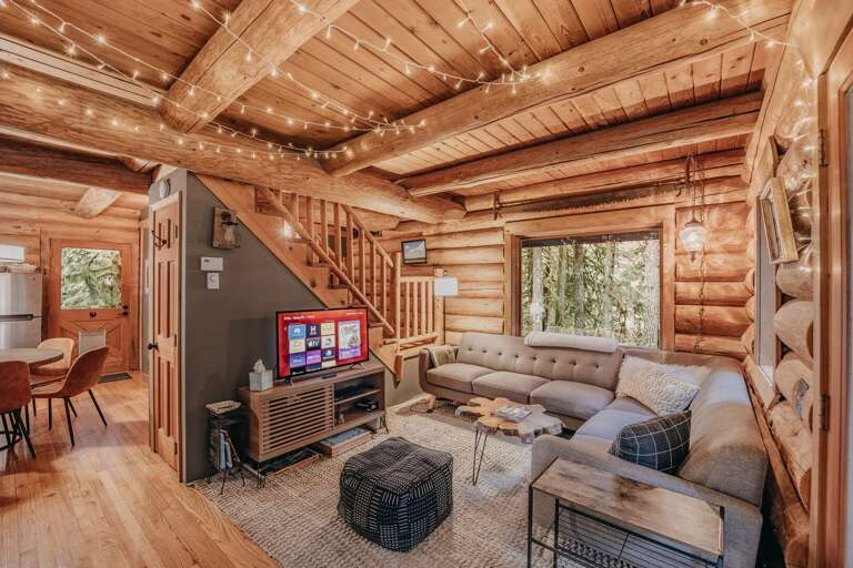 Living room with smart tv