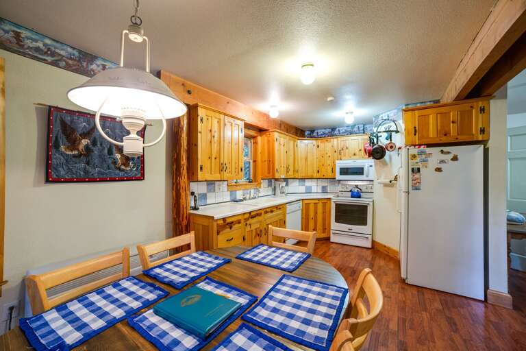 Dining area withe view of kitchen