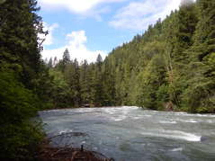 Nooksack River view from the trail of Snowater Community.