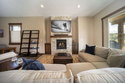 SWP 65 Bluestem fireplace and TV