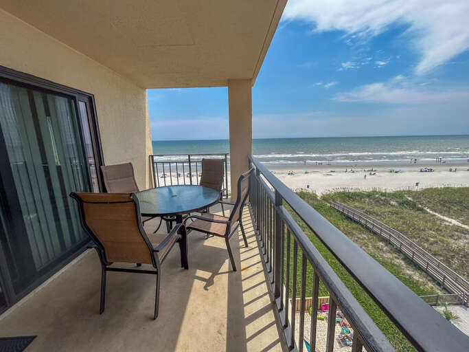 Balcony View Of Beach, Breezy Balcony Boasting Beach Backdrop