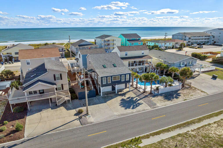 Seaside Street Scene Showing Varied Vacation Rentals Facing The Ocean