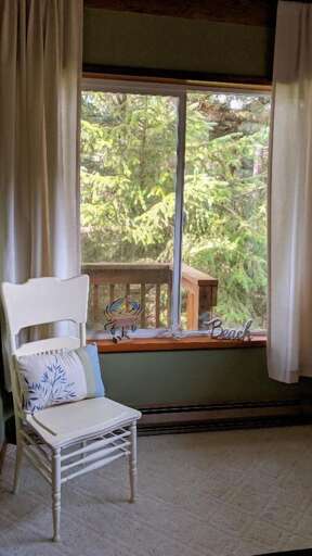 garden view from the primary bedroom