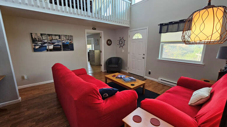 door to primary bedroom &amp; door to deck