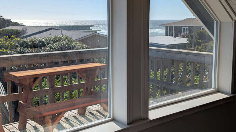 looking outside from upstairs table