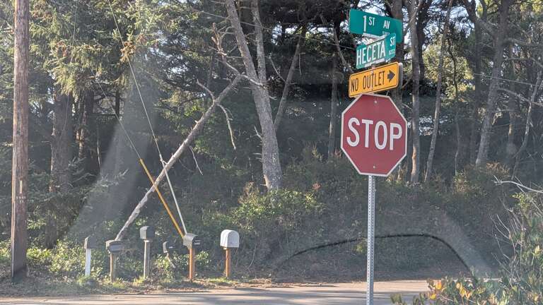 the bottom of the street