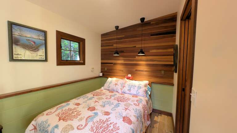 full size bed in bunkhouse