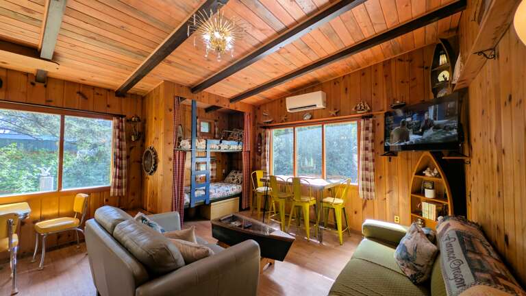 Love Seat, Sofa, Game-Puzzle-Pub Table, TV