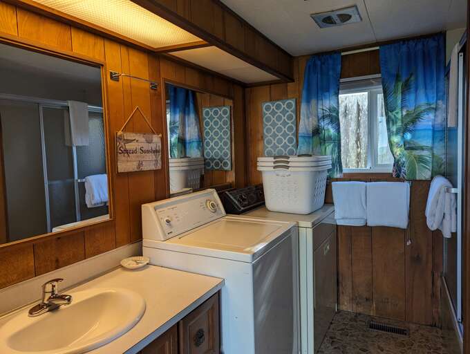 washer &amp; dryer in bathroom